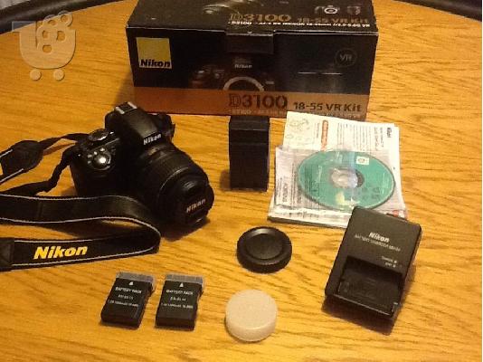 PoulaTo: Nikon D3100 14,2 MP ψηφιακή φωτογραφική μηχανή SLR - Μαύρο (Kit w / VR 18-55mm Lens)